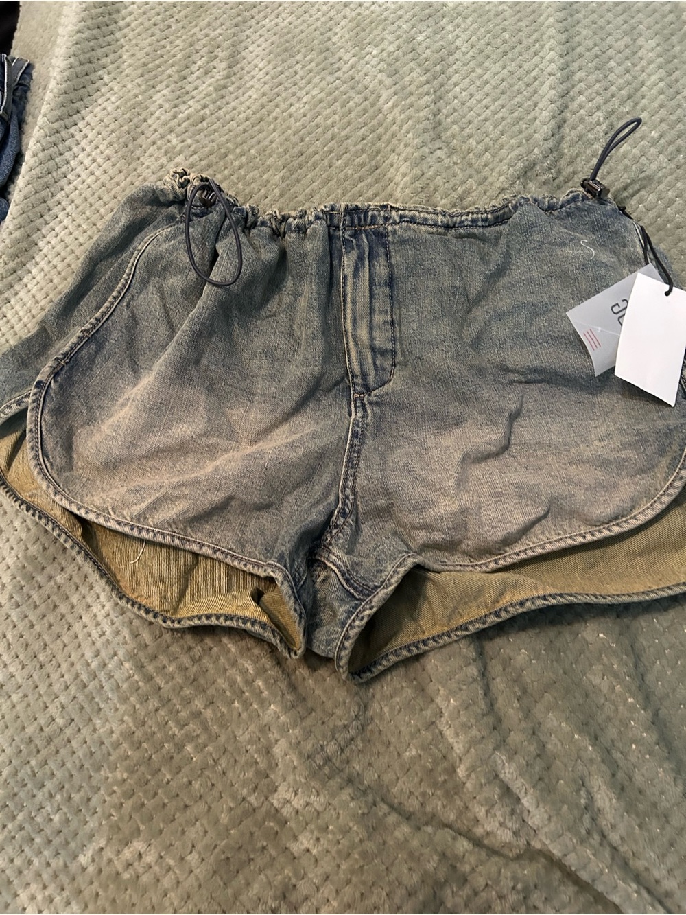 BDG Washed Gray Denim Athletic Shorts
